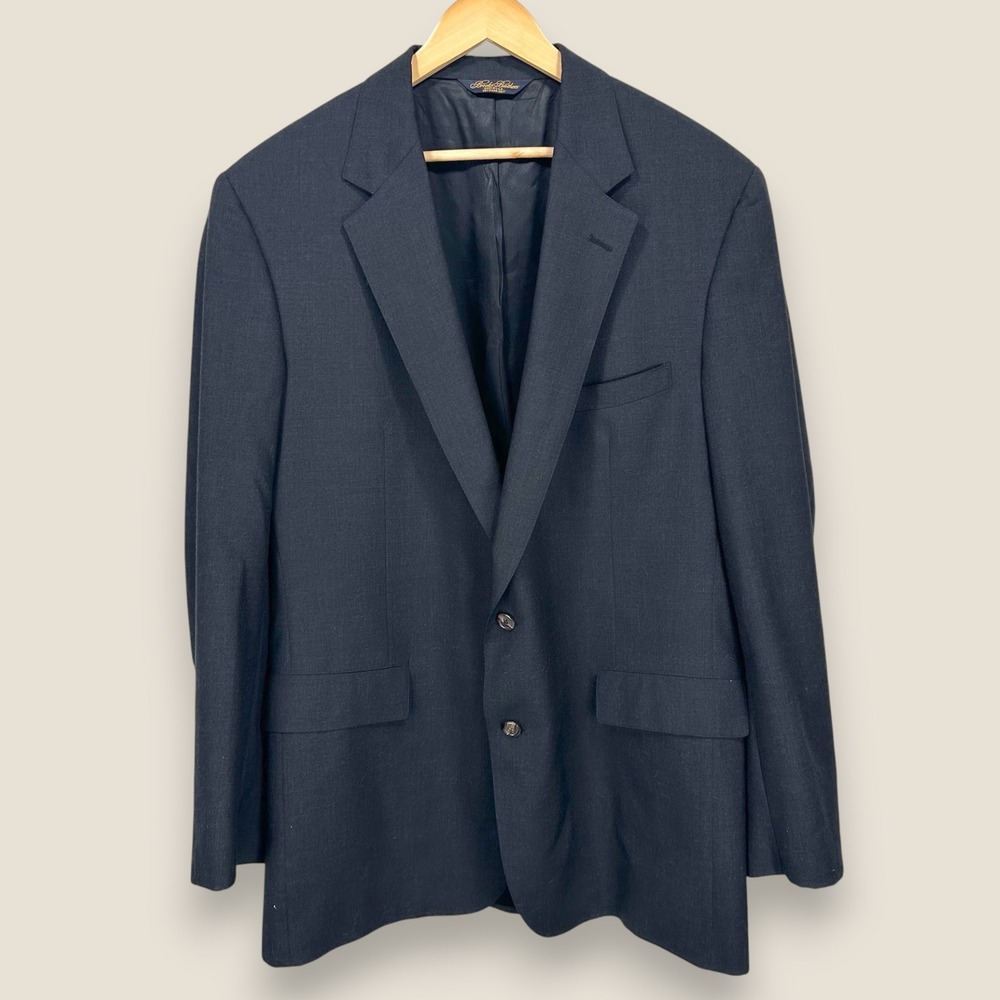 Brooks Brothers Blazer Sport Coat Men 46R Charcoal Gray Wool Made in USA